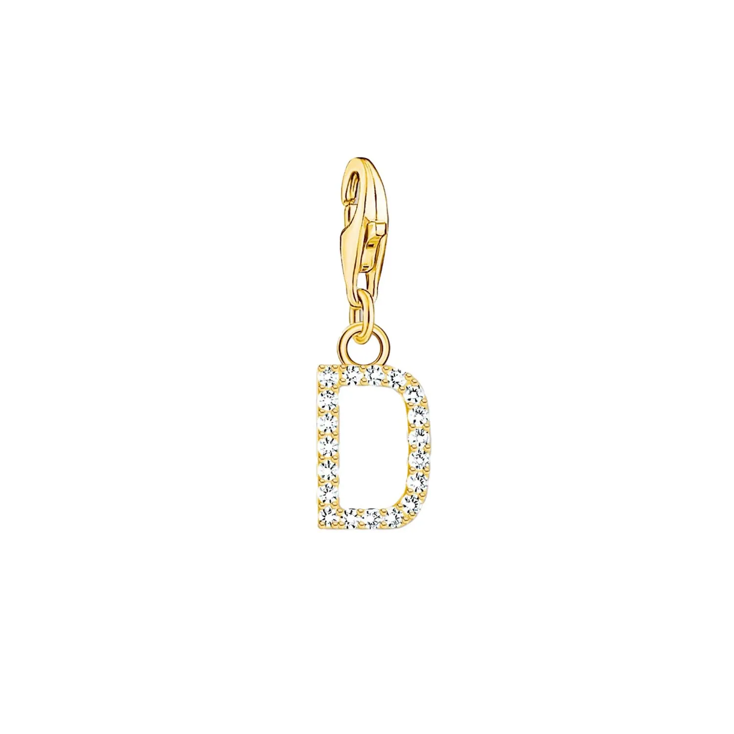 Thomas Sabo Charmista Gold Plated Sterling Silver Letter D Charm Pendant