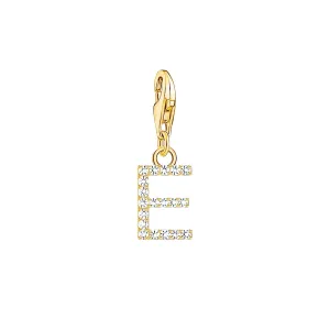Thomas Sabo Charmista Gold Plated Sterling Silver Letter E Charm Pendant