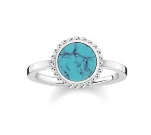 Thomas Sabo Glam and Soul Sterling Silver Turquoise Stone Ring D
