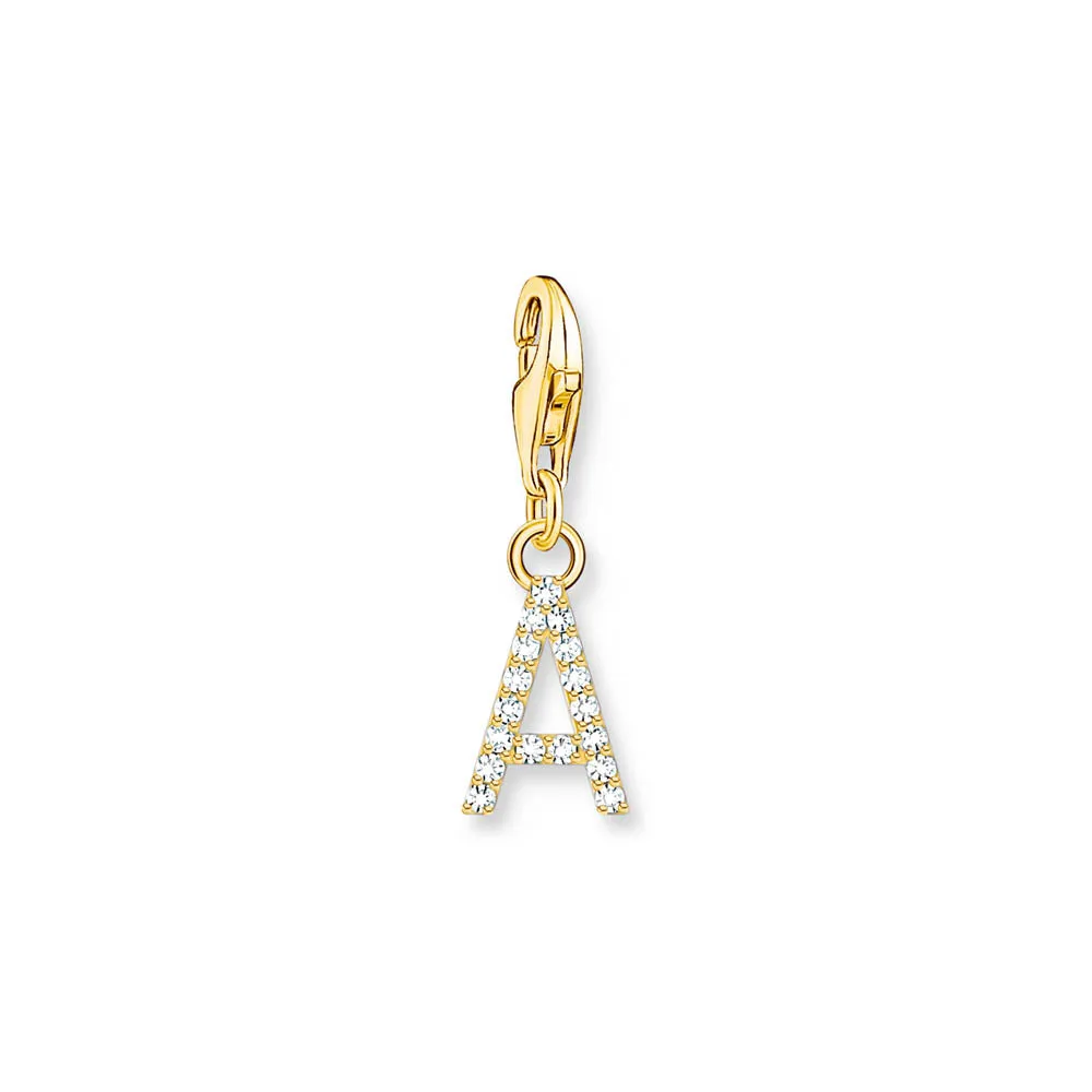 Thomas Sabo Gold Plated Sterling Silver Charmista Letter "A" Charm
