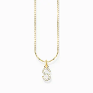 Thomas Sabo Gold Plated Sterling Silver Letter S Necklace