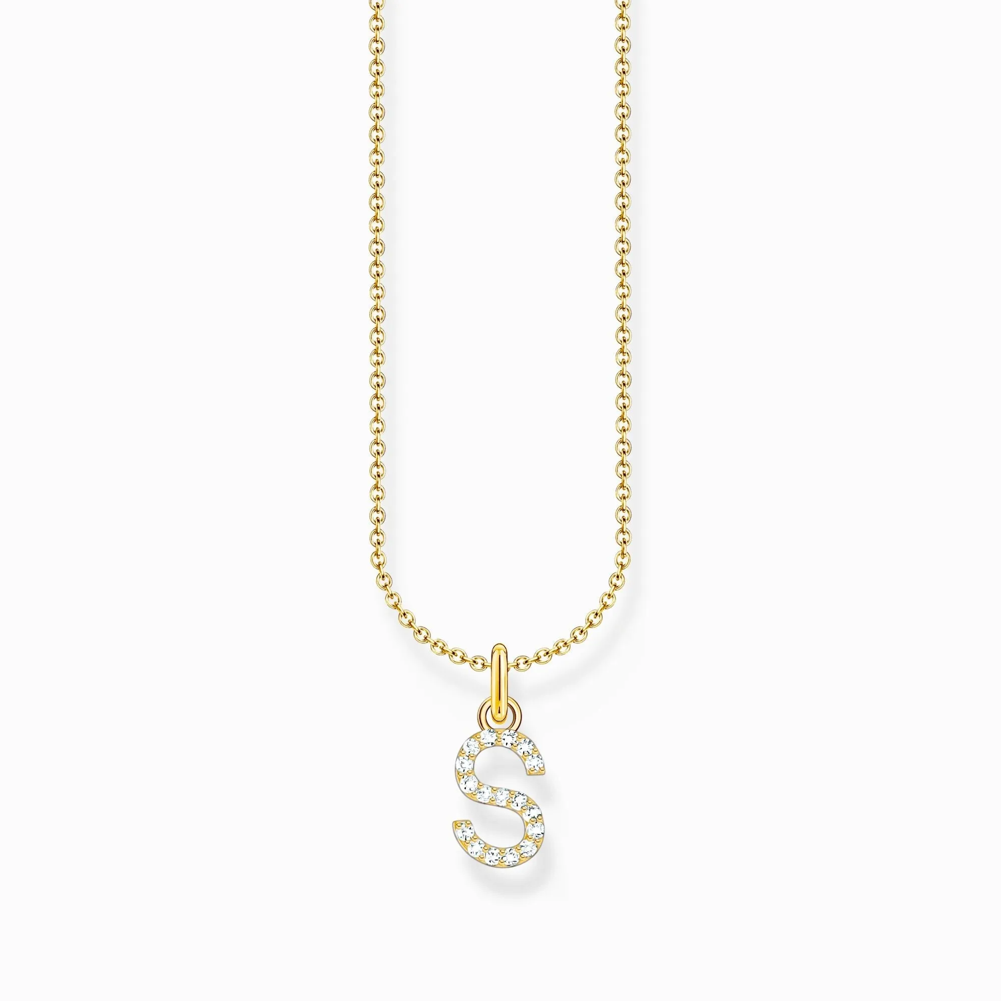 Thomas Sabo Gold Plated Sterling Silver Letter S Necklace