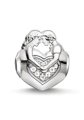 Thomas Sabo Karma Beads Sterling Silver Zirconia Sweethearts Charm D