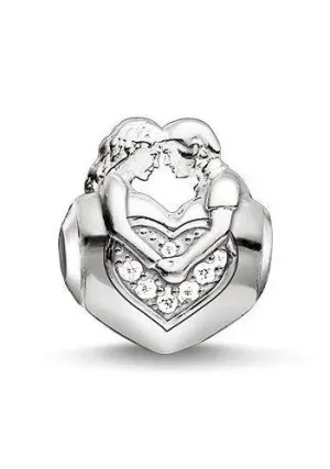 Thomas Sabo Karma Beads Sterling Silver Zirconia Sweethearts Charm D