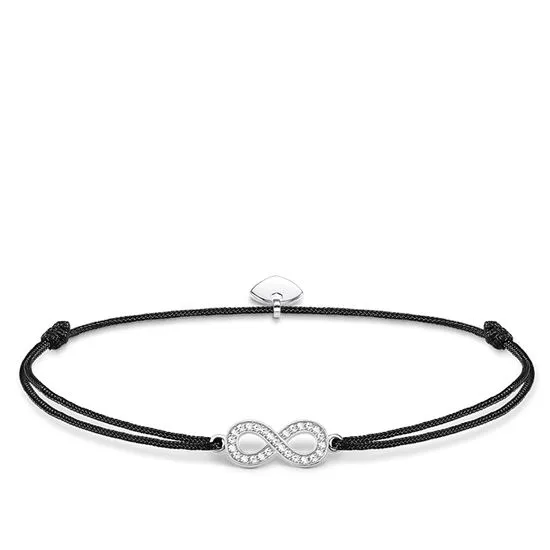 Thomas Sabo Little Secrets Sterling Silver Black Zirconia Infinity Bracelet