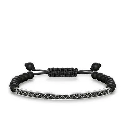Thomas Sabo Love Bridge Sterling Silver Black Zirconia Zig Zag Bracelet D