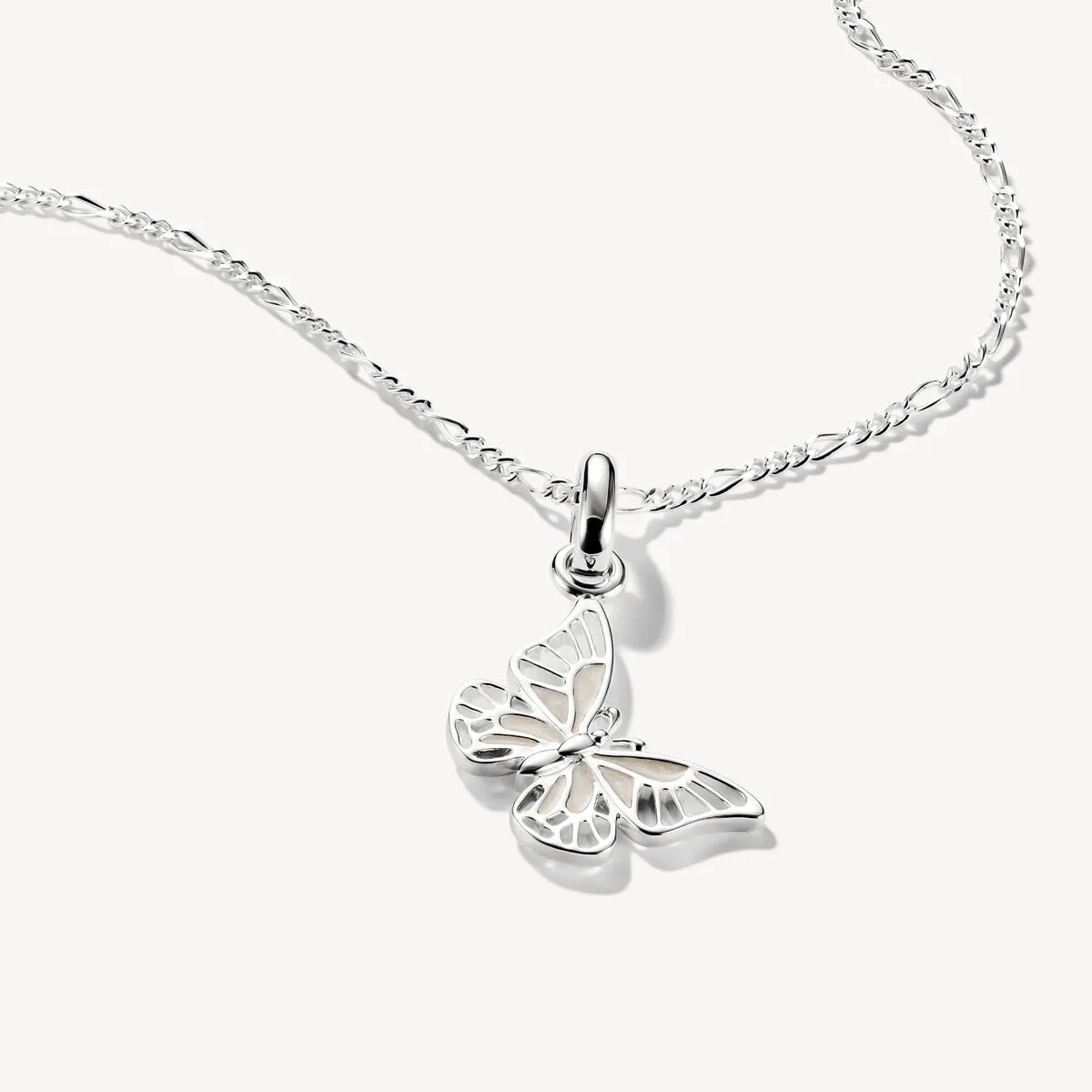 Thomas Sabo Sterling Silver and White Enamel Butterfly Connect Charm