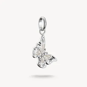 Thomas Sabo Sterling Silver and White Enamel Butterfly Connect Charm
