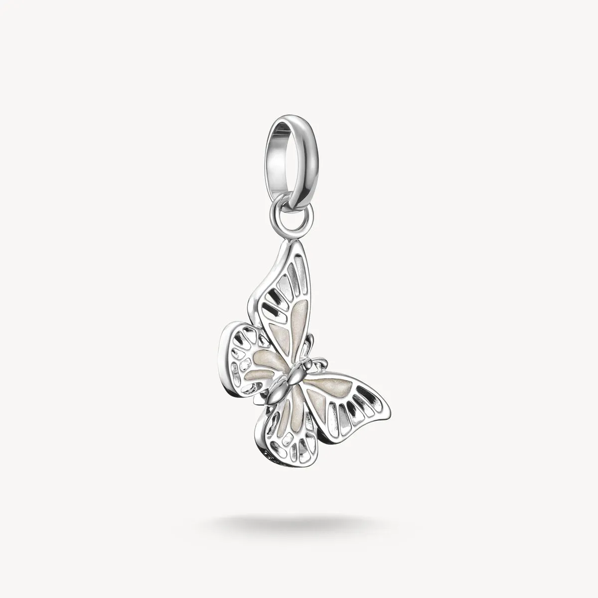 Thomas Sabo Sterling Silver and White Enamel Butterfly Connect Charm
