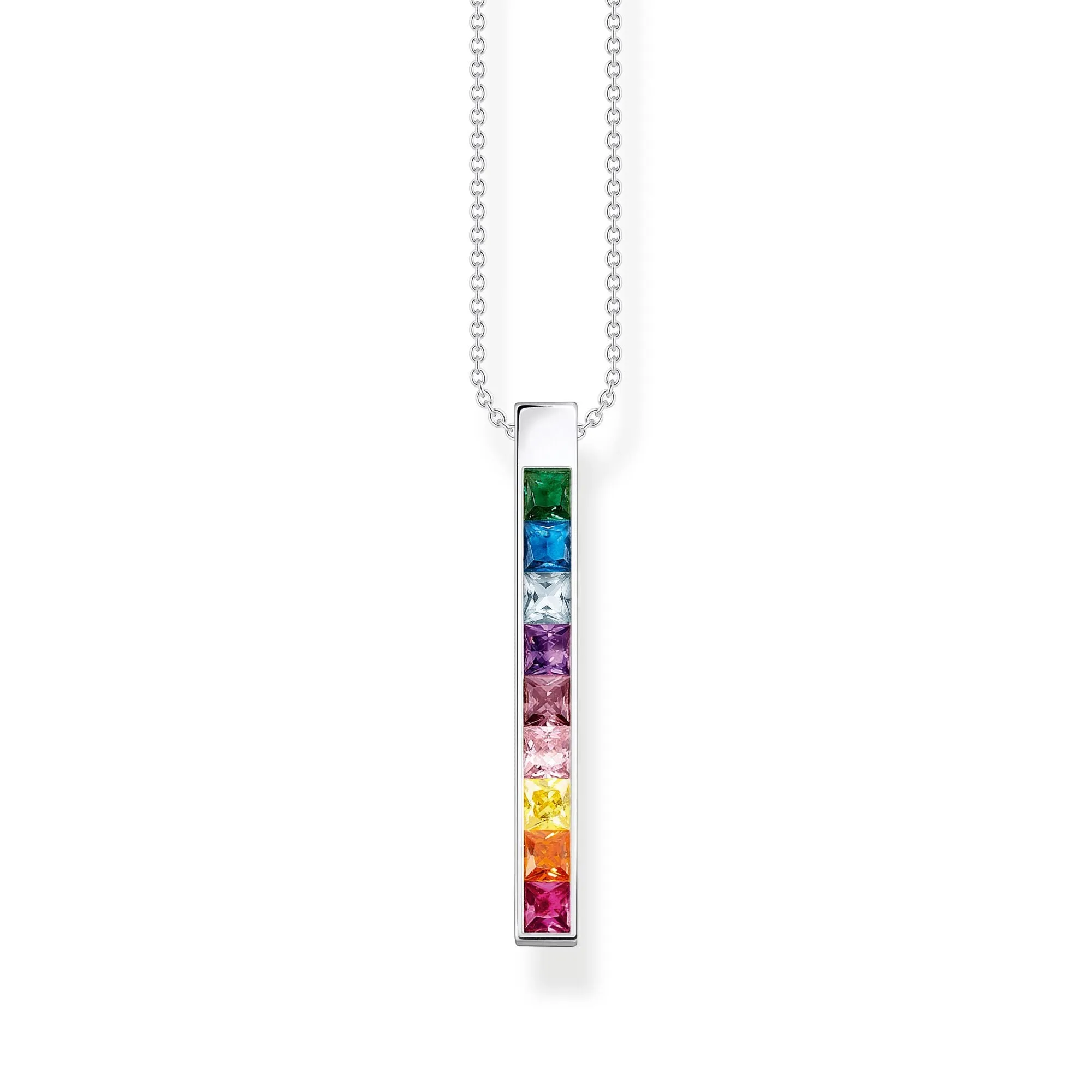 Thomas Sabo Sterling Silver Colourful Stone Necklace