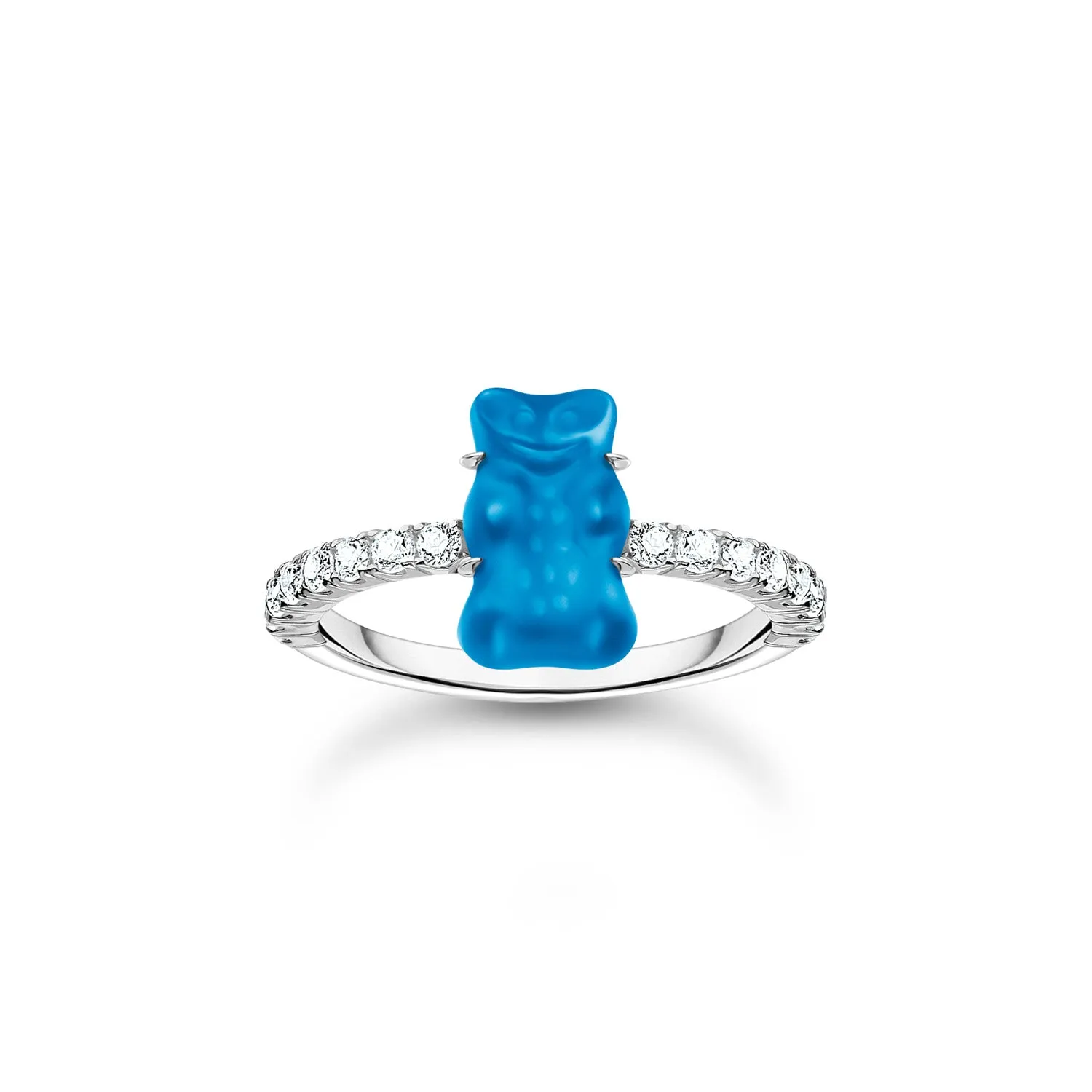 Thomas Sabo Sterling Silver Haribo Cubic Zirconia Blueberry Blue Bear Ring