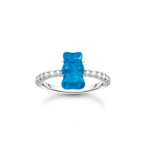 Thomas Sabo Sterling Silver Haribo Cubic Zirconia Blueberry Blue Bear Ring