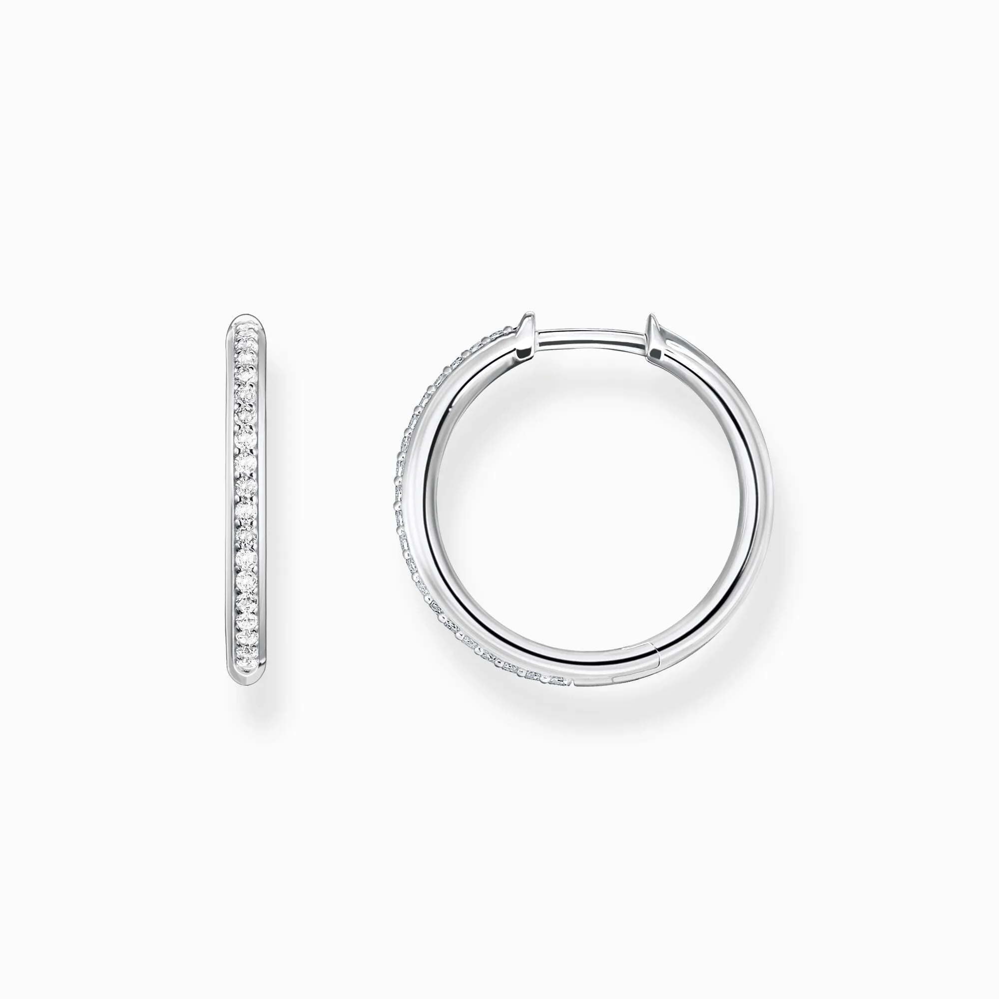 Thomas Sabo Sterling Silver White Stone Hoop Earrings