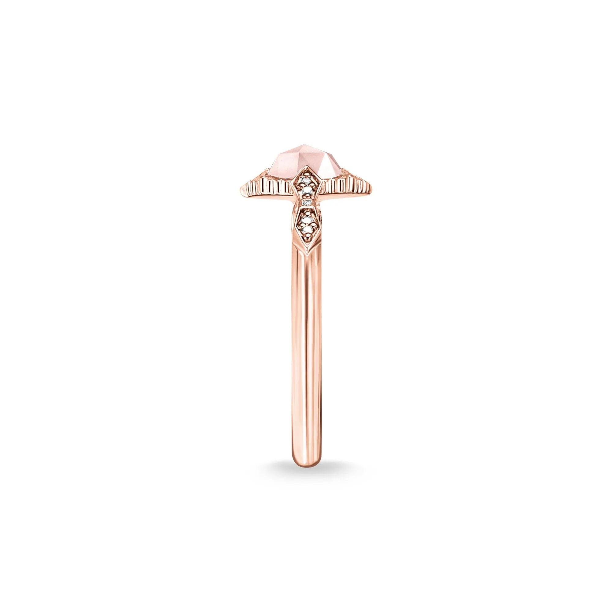 Thomas Sabo Vintage Rose Gold Rose Quartz Pink Diamond Ring D