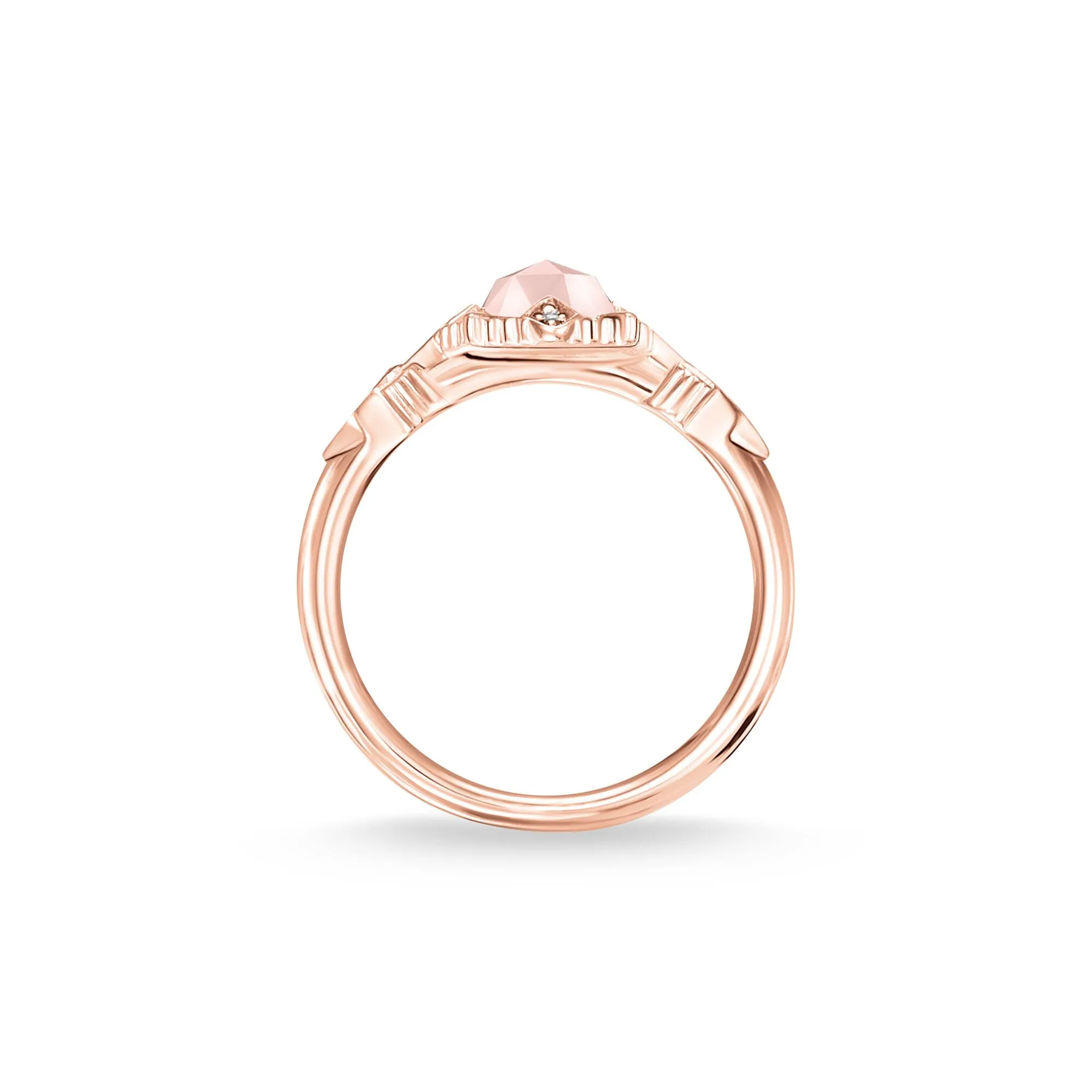 Thomas Sabo Vintage Rose Gold Rose Quartz Pink Diamond Ring D