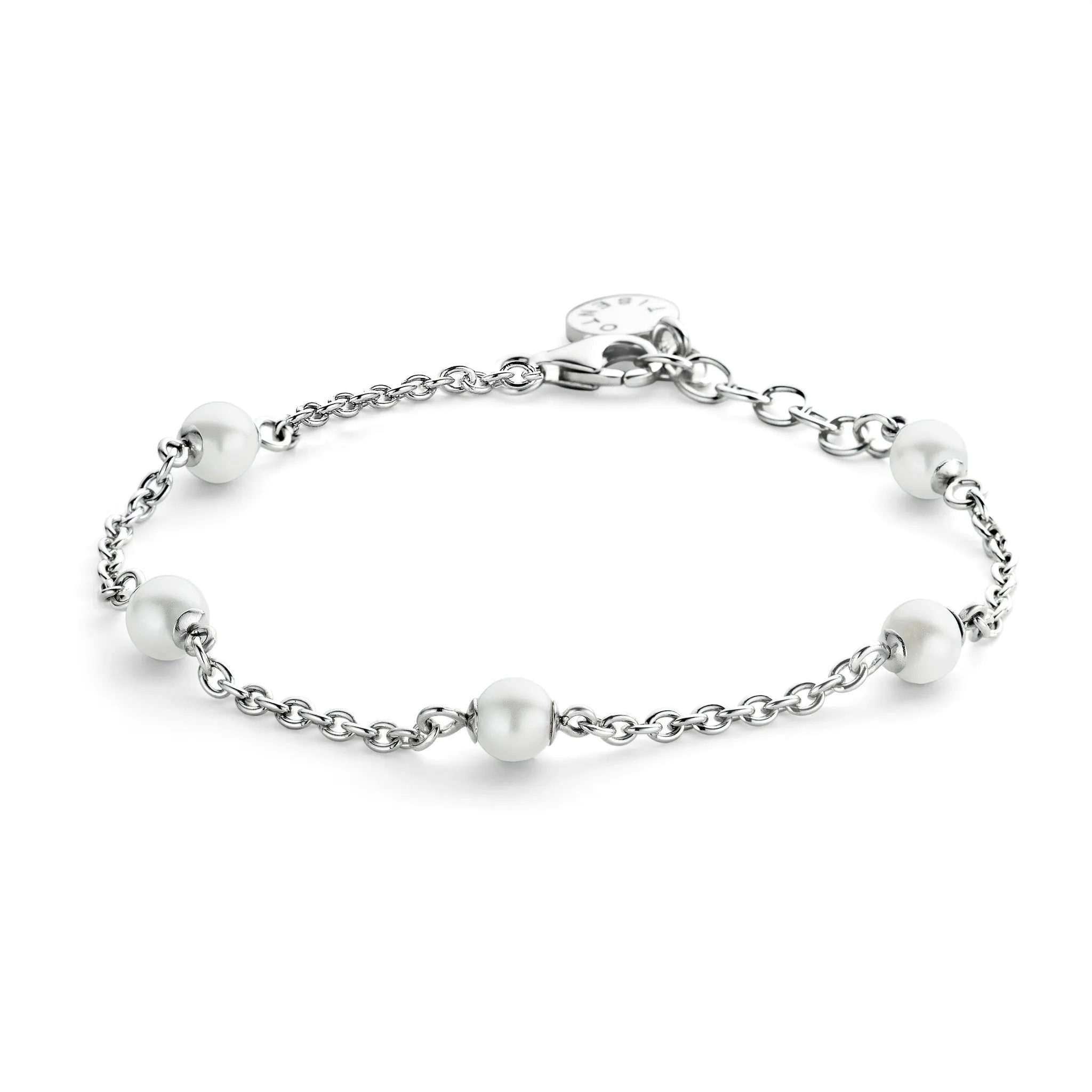 Ti Sento Bracelet Silver And White Pearl 5 Bead