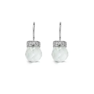 Ti Sento Earrings Drop Silver And White Cubic Zirconia Bead