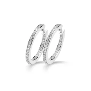 Ti Sento Earrings Hoop Silver And White Cubic Zirconia