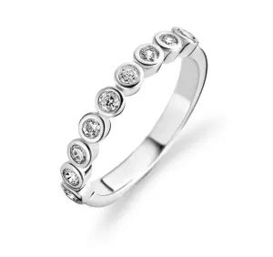 Ti Sento Ring Silver And White Cubic Zirconia 9 Stone