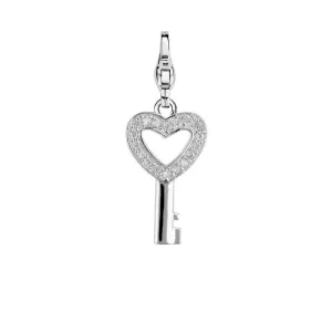 Ti Sento Sterling Silver White Zirconia Key To Your Heart Charm D