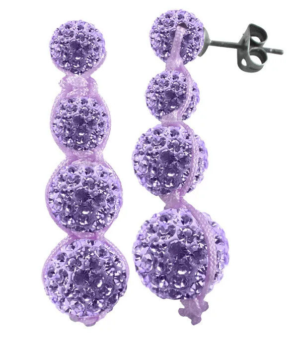 Tresor Paris Earrings Lilac Crystal Drop