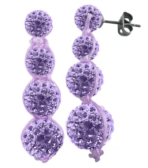 Tresor Paris Earrings Lilac Crystal Drop