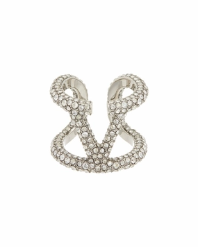 Valentino VLogo Signature Swarovski Ring